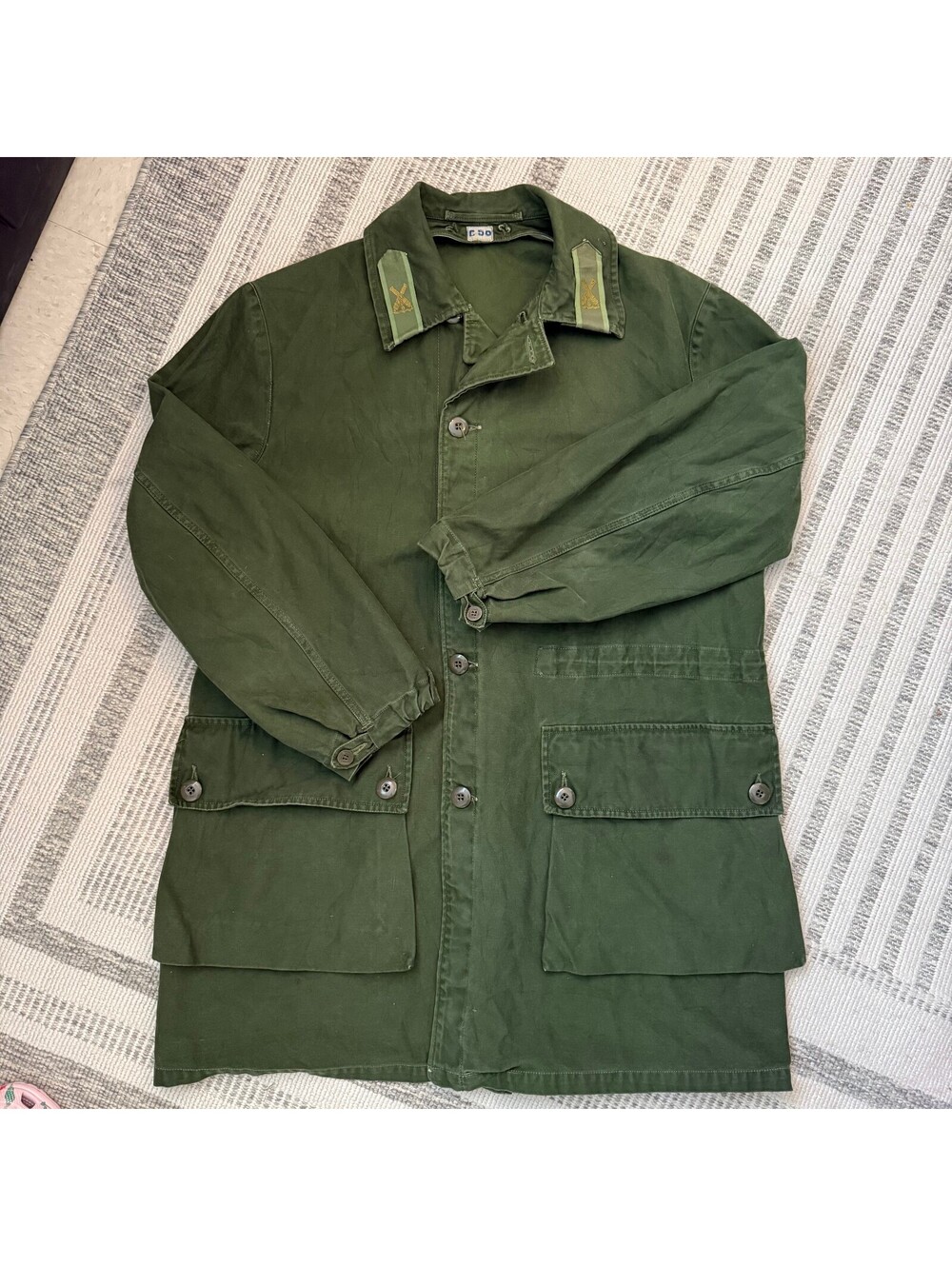 Vintage Swedish Army M59 Field Jacket C50 XL Military Olive Utility Coat Canvas